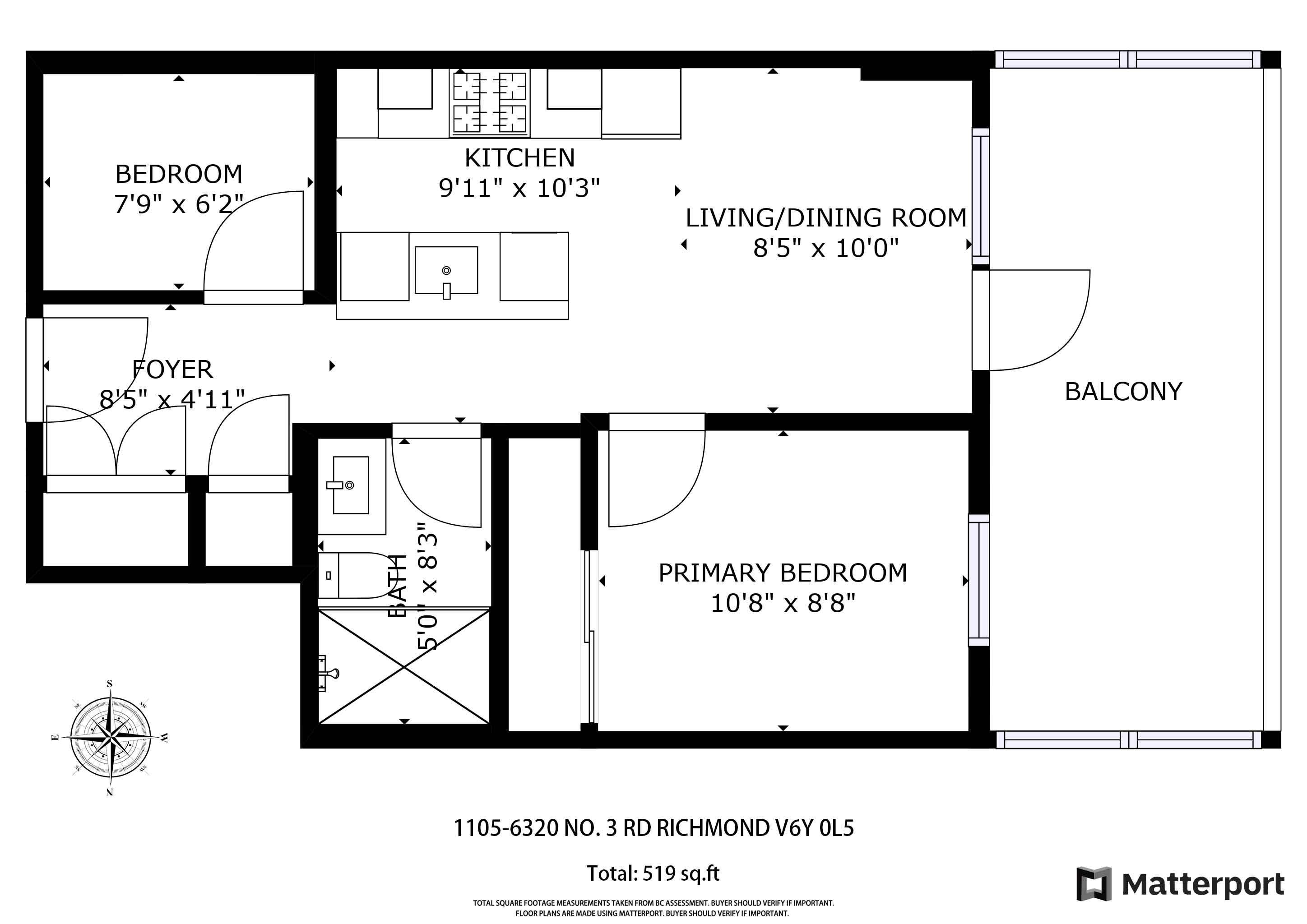 1105-6320 No. 3 Road, Richmond, BC, V6Y 0L5 - 8