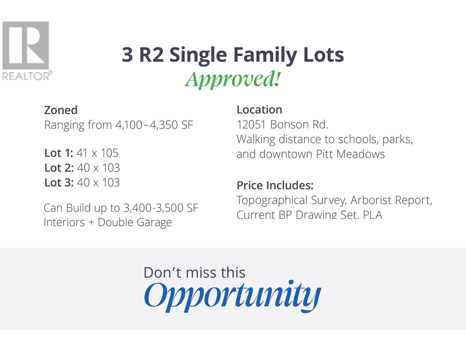 12051 Bonson (Proposed Lot A) Road, Pitt Meadows, BC, V3Y 1K6