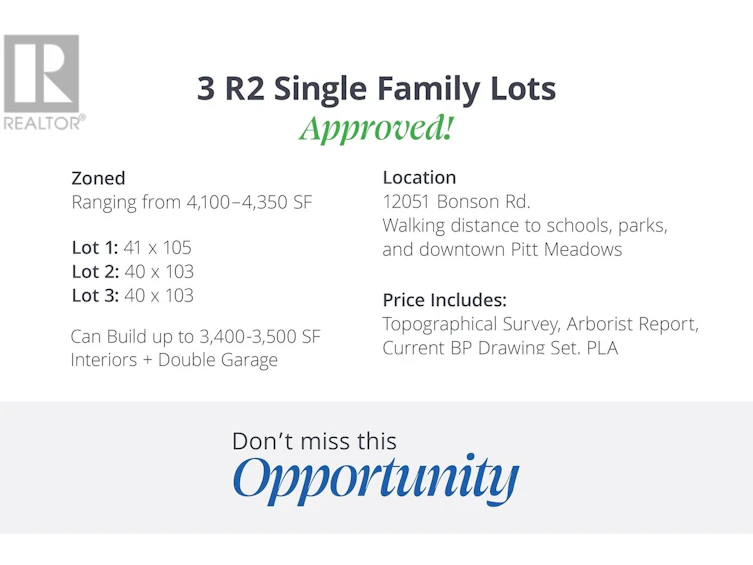 12051 Bonson (Proposed Lot A) Road, Pitt Meadows, BC, V3Y 1K6