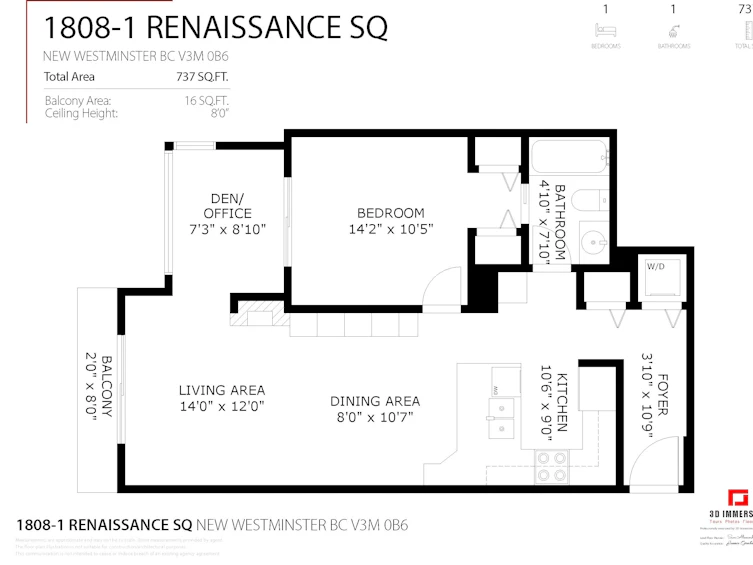 1808-1 Renaissance Square, New Westminster, BC, V3M 0B6 - 33