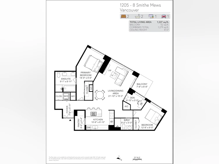 1205-8 Smithe Mews, Vancouver, BC, V6B 0A5 - 21