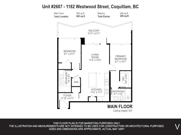2607-1182 Westwood Street, Coquitlam, BC, V3B 0T9 - 12