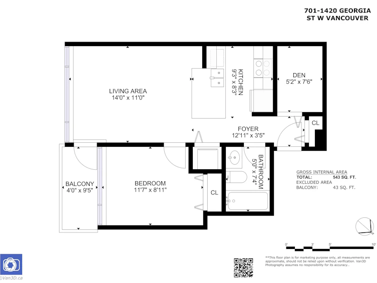 701-1420 W Georgia Street, Vancouver, BC, V6G 3K4 - 12