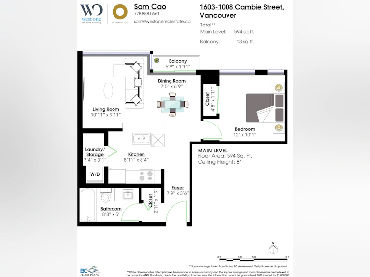 1603-1008 Cambie Street, Vancouver, BC, V6B 6J7 - 13