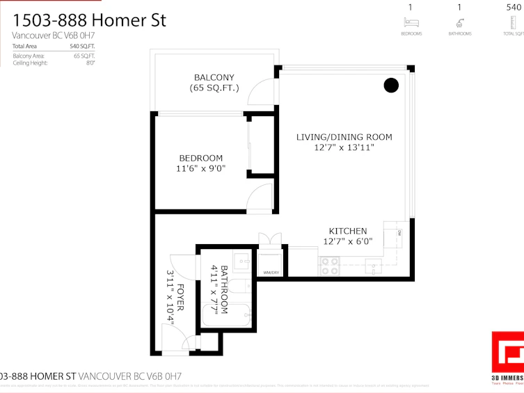 1503-888 Homer Street, Vancouver, BC, V6B 0H7 - 24