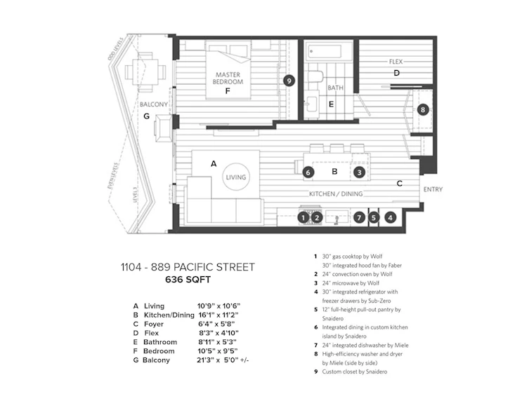1104-889 Pacific Street, Vancouver, BC, V6Z 1C3 - 39
