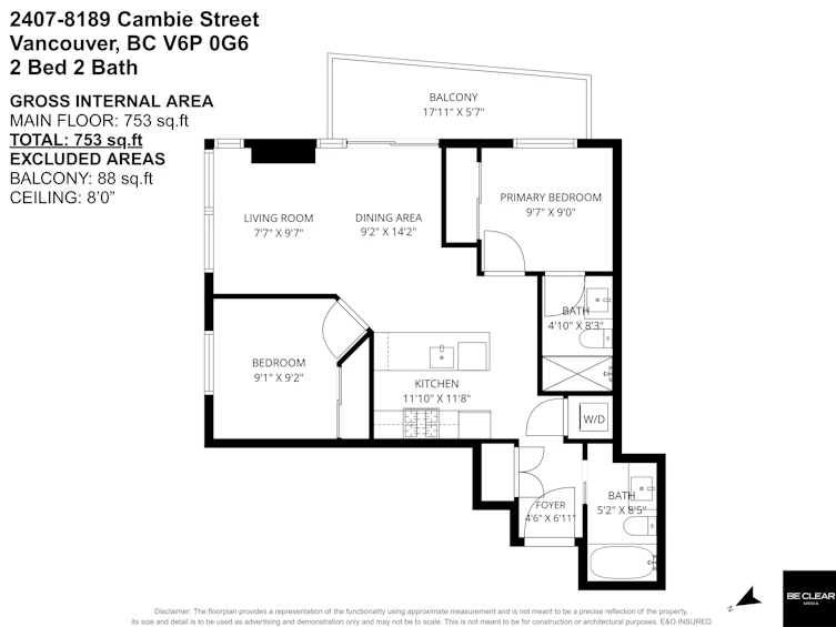 2407-8189 Cambie Street, Vancouver, BC, V6P 0G6 - 3