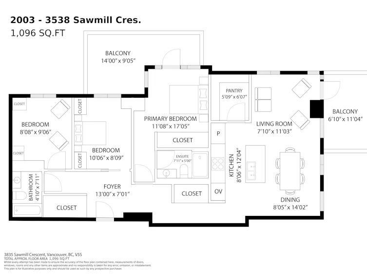 2003-3538 Sawmill Crescent, Vancouver, BC, V5S 0J8 - 3