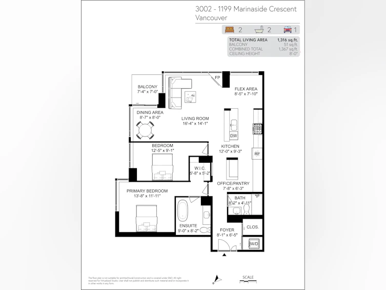 3002-1199 Marinaside Crescent, Vancouver, BC, V6Z 2Y2 - 25