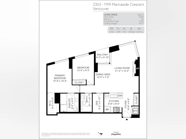 2303-1199 Marinaside Crescent, Vancouver, BC, V6Z 2Y2 - 3