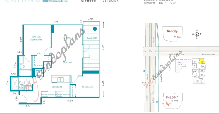 1010-8068 Westminster Highway, Richmond, BC, V6X 0C6 - 7