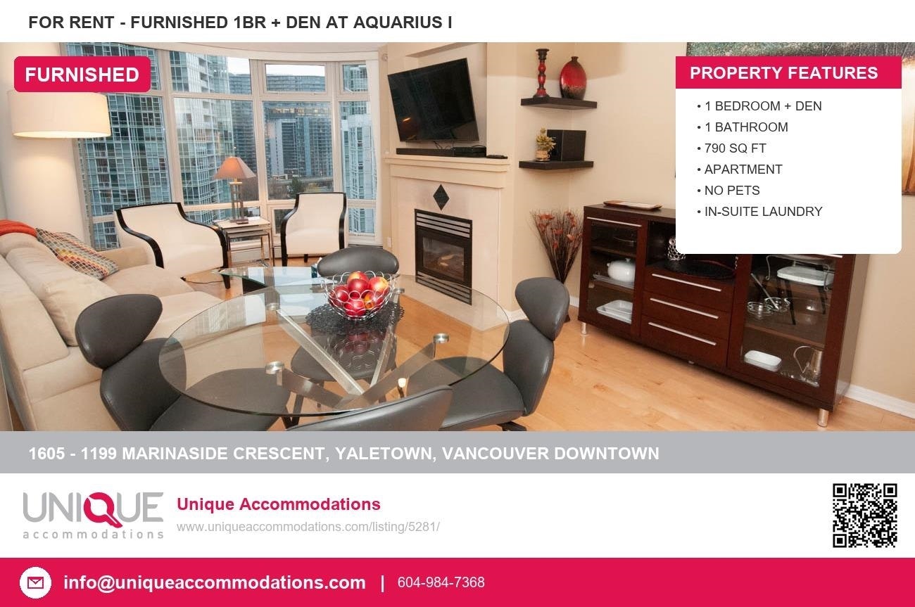 1605-1199 Marinaside Crescent, Vancouver, BC, V6Z 2Y2
