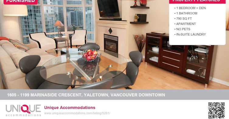 1605-1199 Marinaside Crescent, Vancouver, BC, V6Z 2Y2