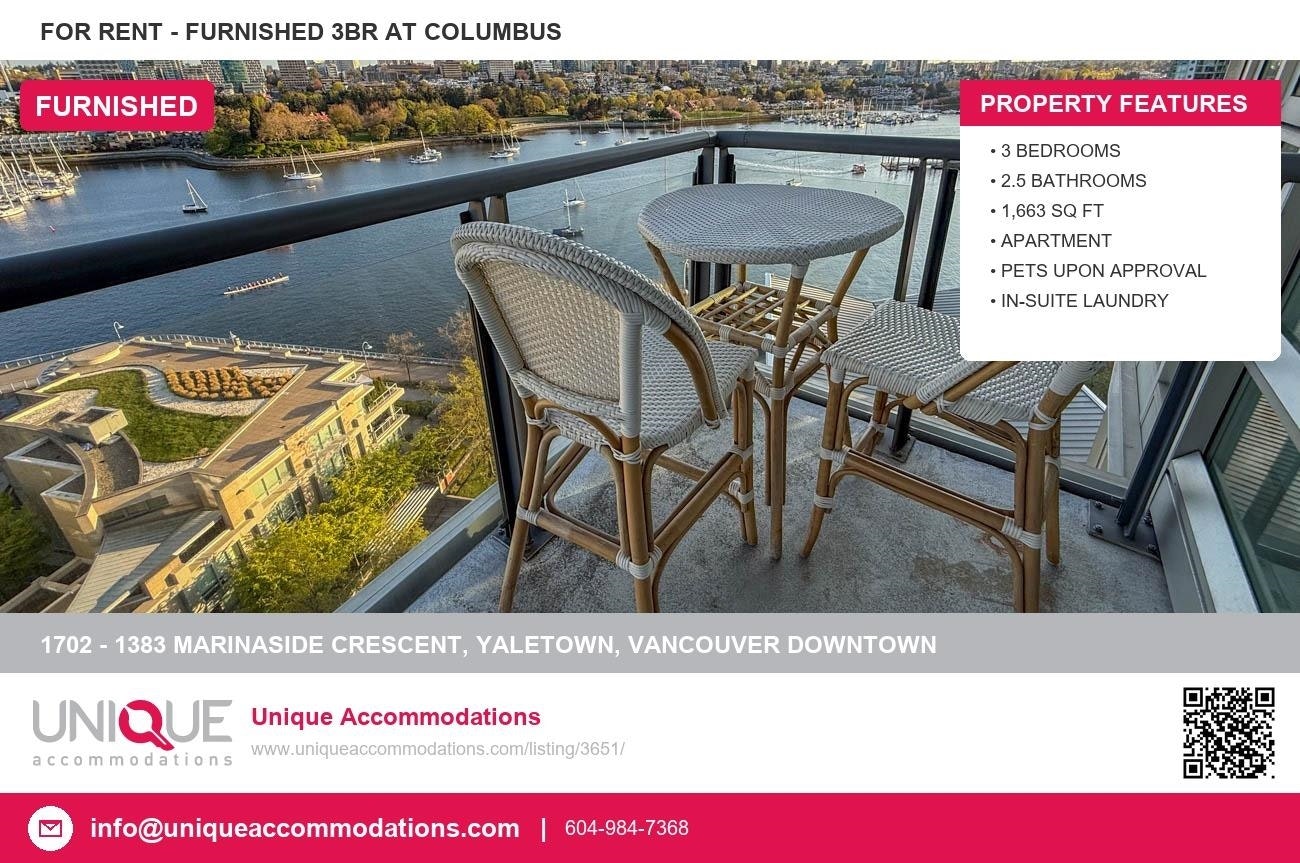 1702-1383 Marinaside Crescent, Vancouver, BC, V6Z 2W9