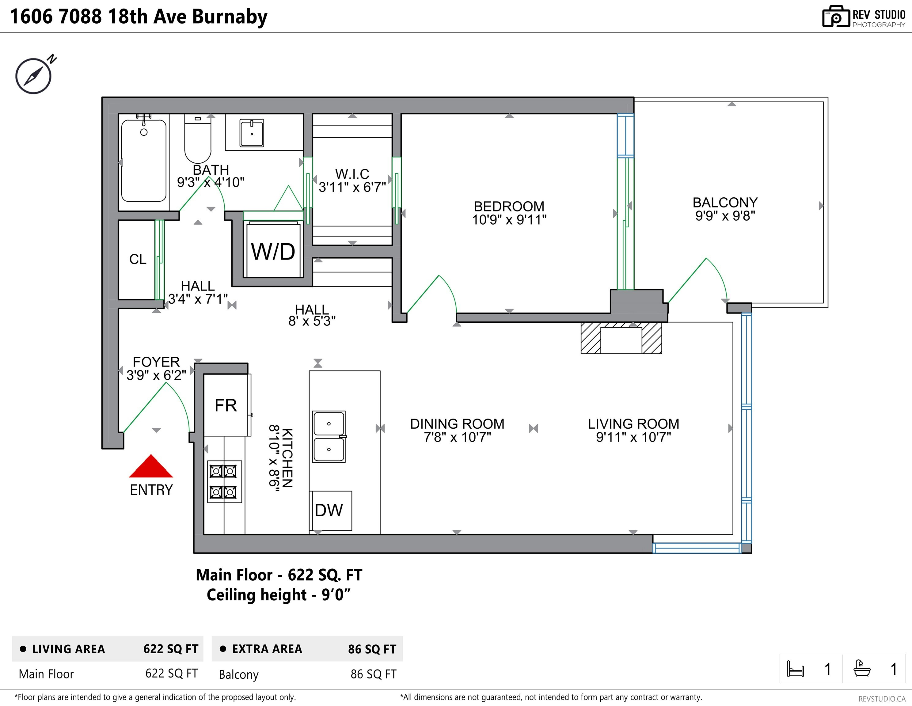 1606-7088 18th Avenue, Burnaby, BC, V3N 0A2