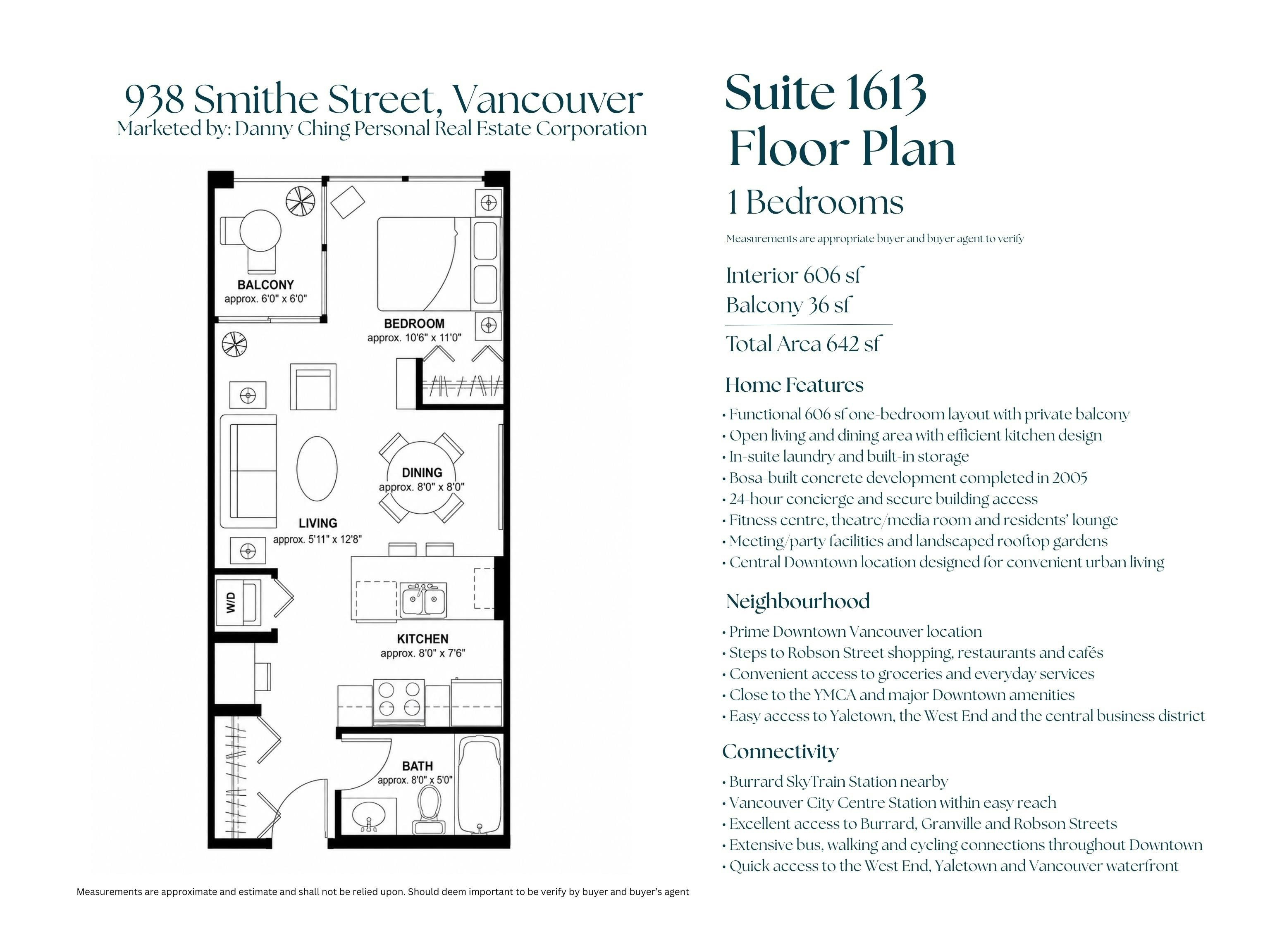 1613-938 Smithe Street, Vancouver, BC, V6Z 3H8