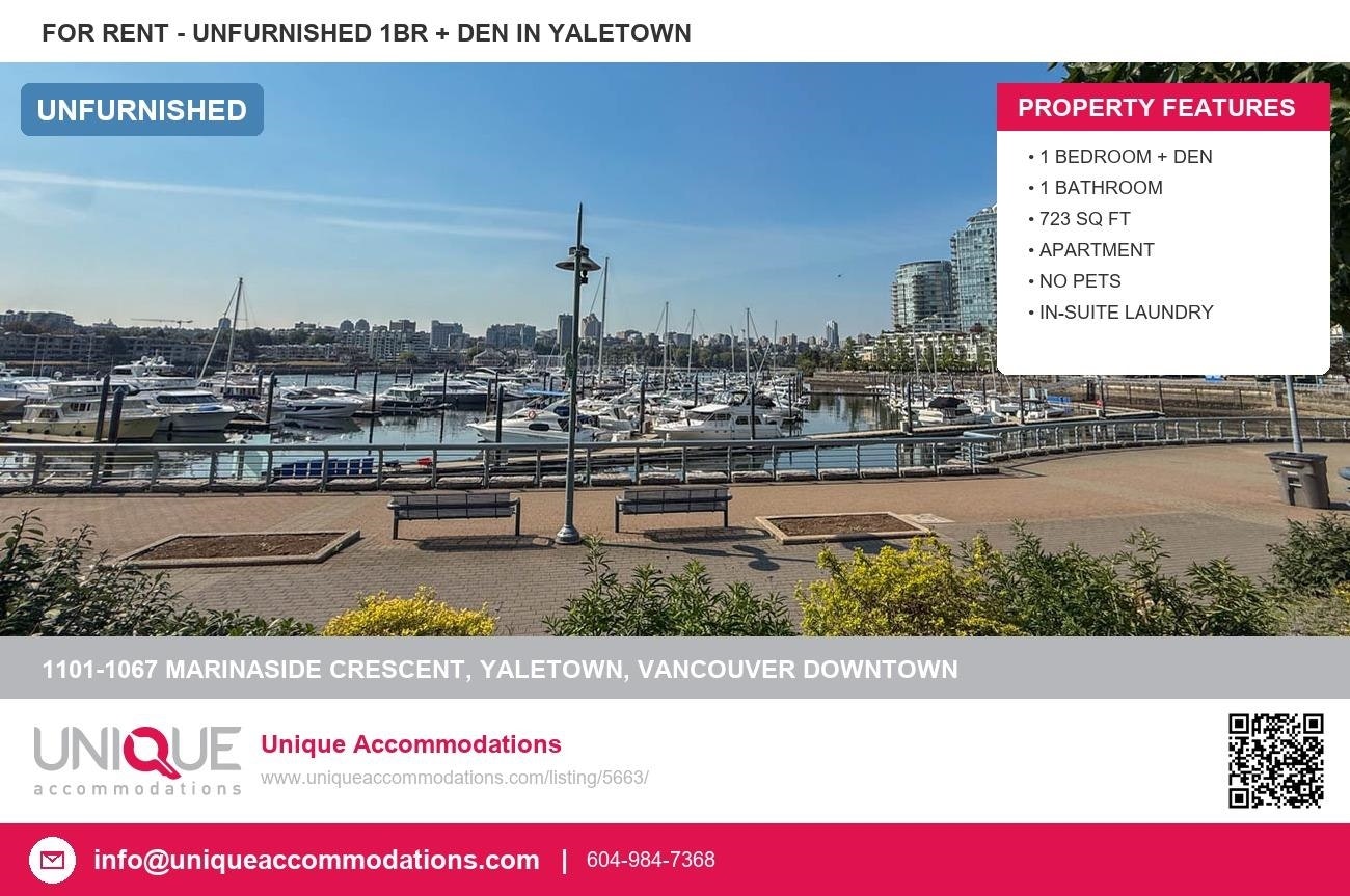1101-1067 Marinaside Crescent, Vancouver, BC, V6Z 3A4