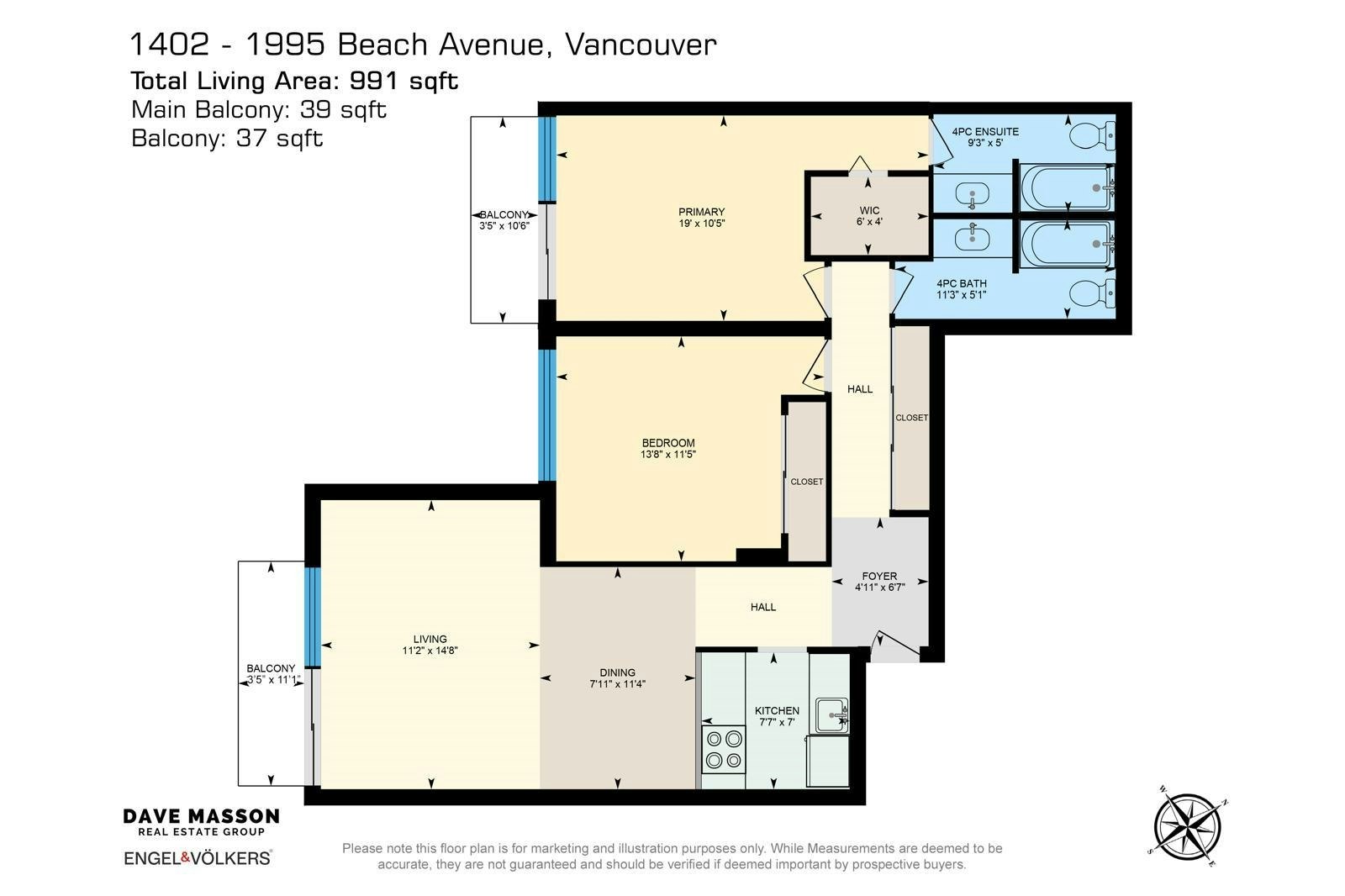 1402-1995 Beach Avenue, Vancouver, BC, V6G 2Y3 - 30