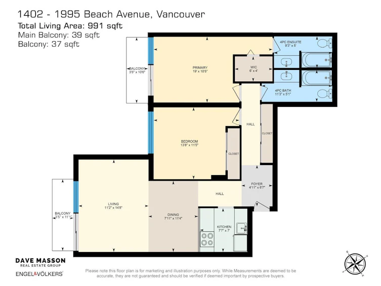 1402-1995 Beach Avenue, Vancouver, BC, V6G 2Y3 - 30