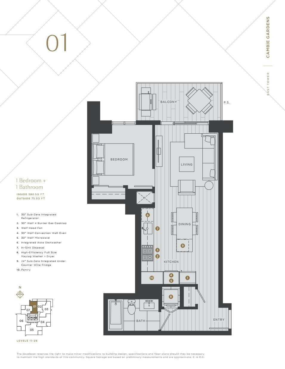 2601-7433 Cambie Street, Vancouver, BC, V6P 0J8 - 11