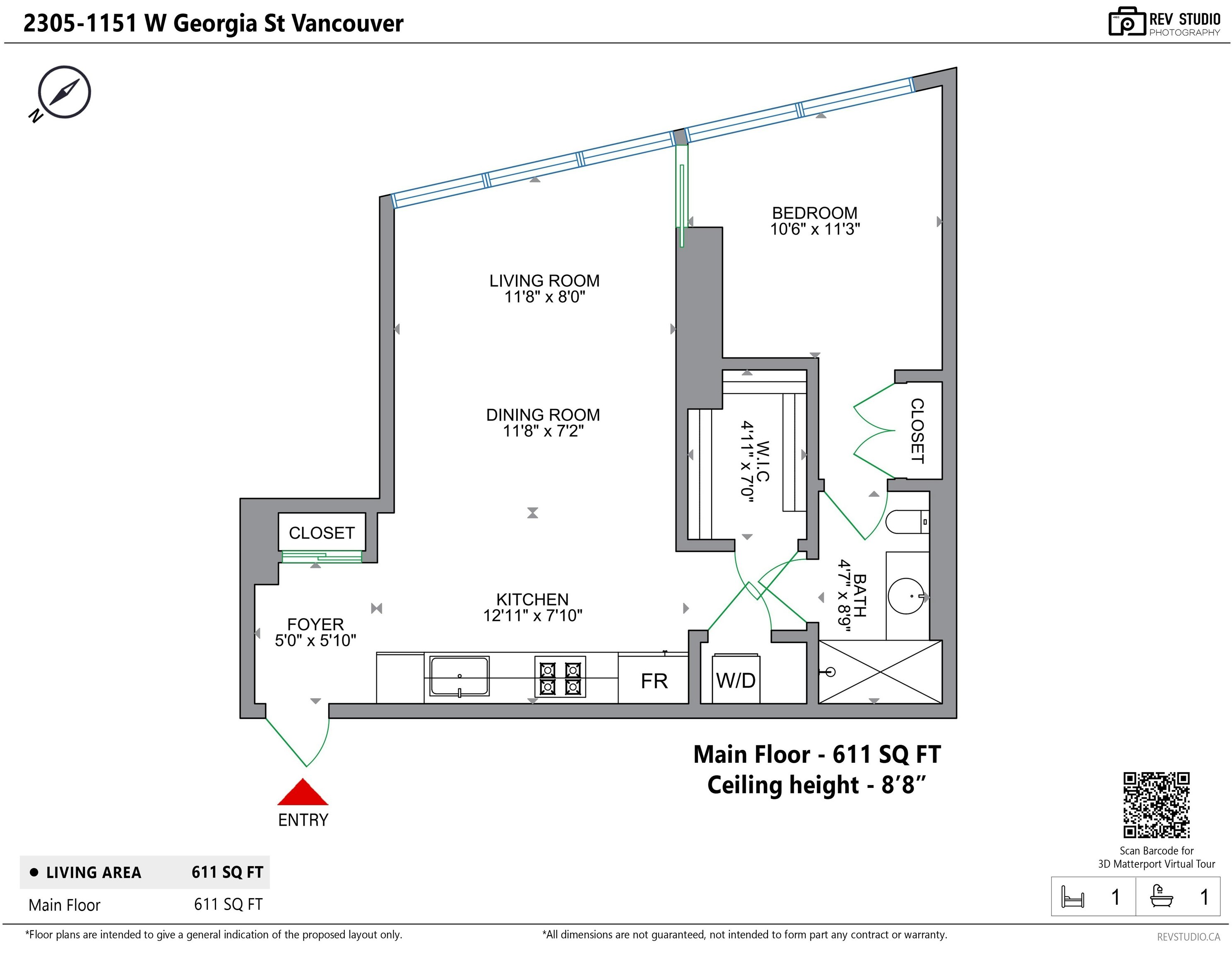 2305-1151 W Georgia Street, Vancouver, BC, V6E 0B3 - 23