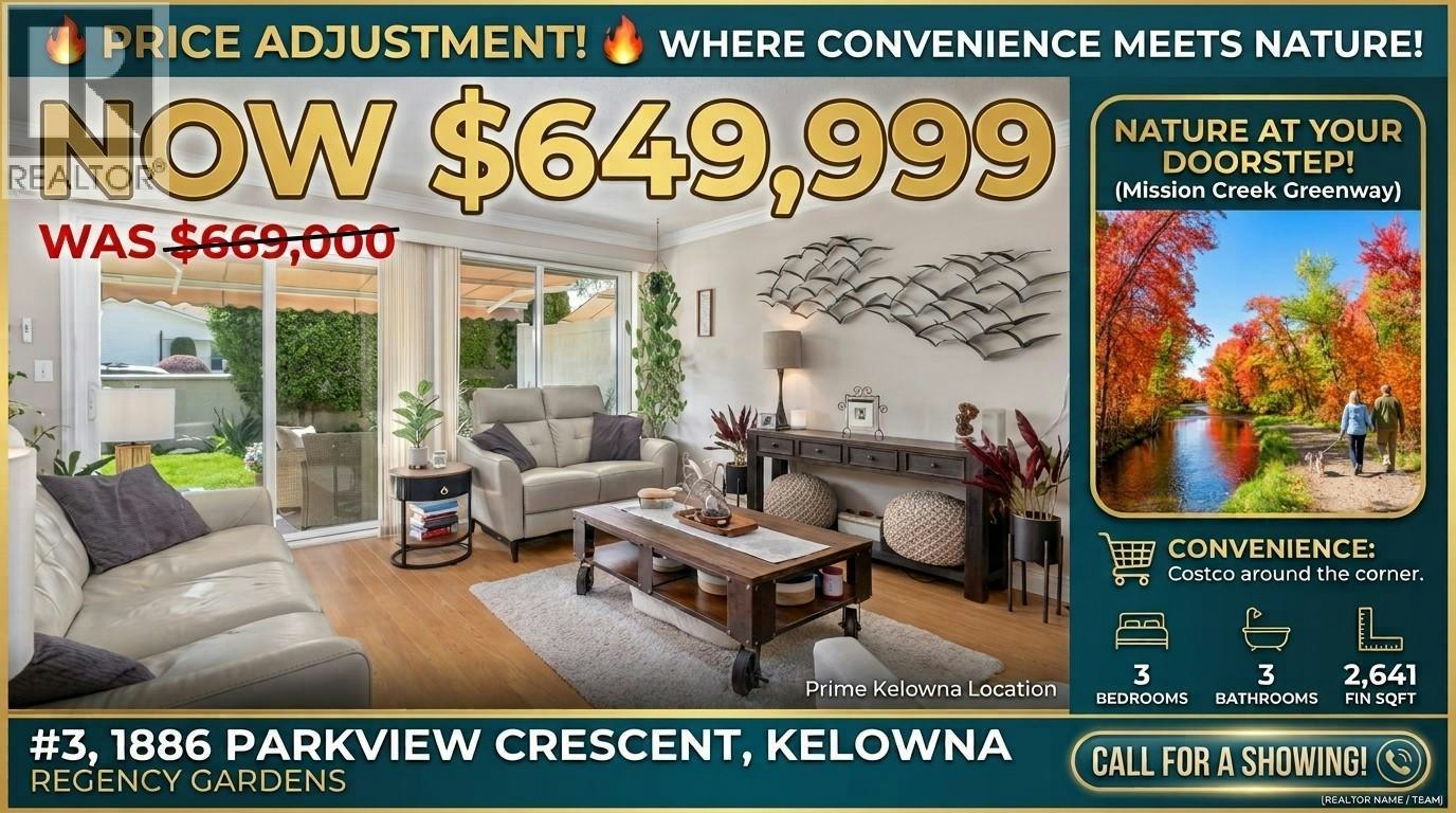 3-1886 Parkview Crescent, Kelowna, BC, V1X 7G6