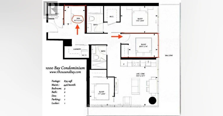1208 2nd Bdrm & Den 57 Joseph St Street, Toronto, ON, M5S 0C5