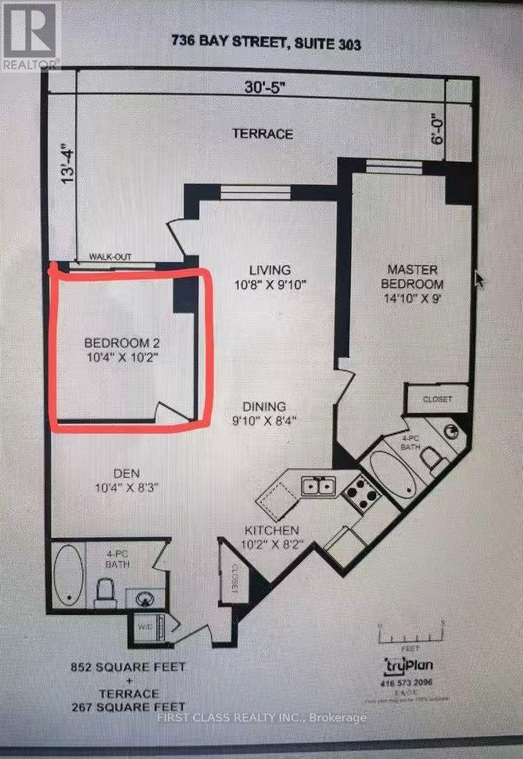 303 Secondary Bedroom) 736 Bay Street, Toronto, ON, M5G 2M4 - 2