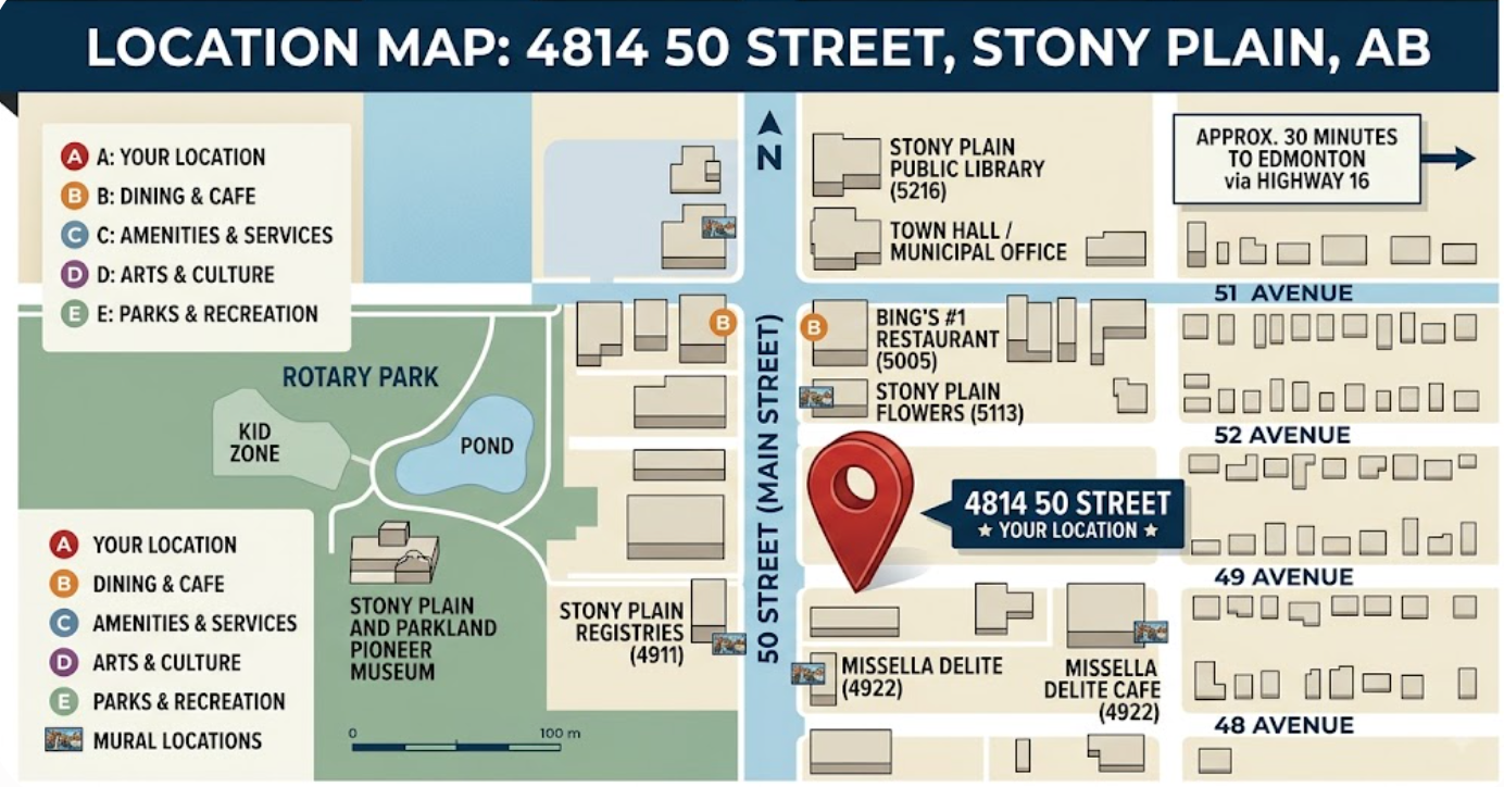  49 Ave & 50 Street, Stony Plain, AB, T7Z 1T3