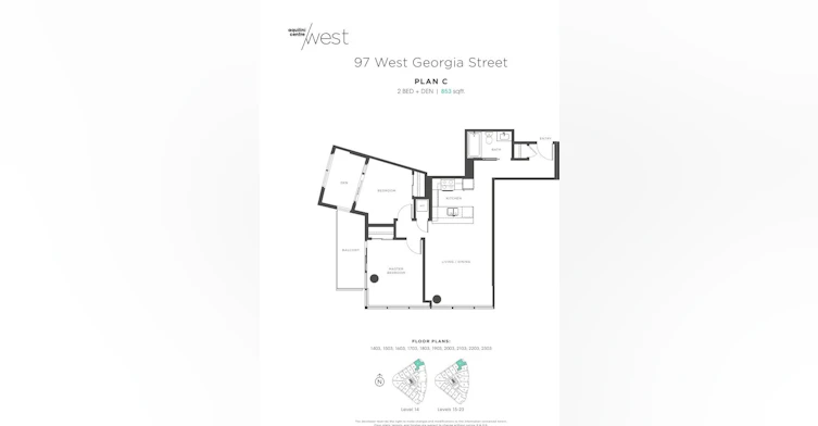 1503-97 West Georgia Street, Vancouver, BC, V6B 0N7 - 2