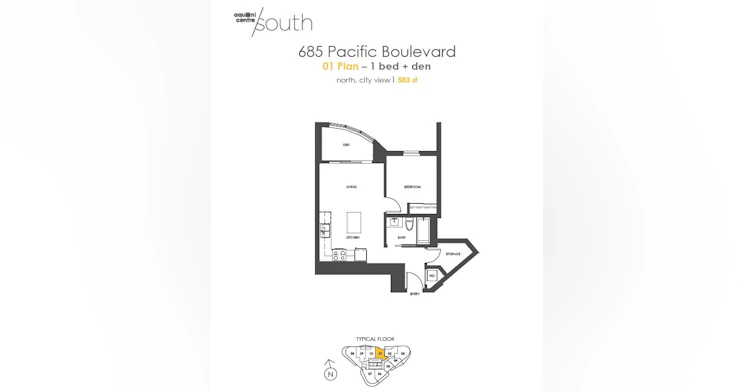 2701-685 Pacific Boulevard, Vancouver, BC, V6B 0R4 - 2