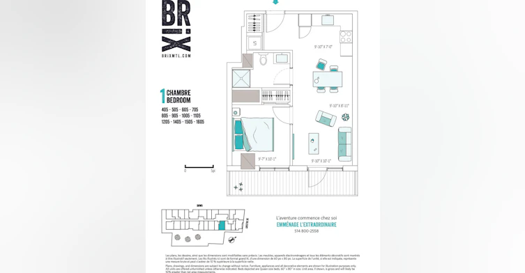 1205-1090 De Bleury Rue, Montréal, QC, H2Z 0B7